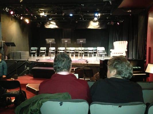 The view of the stage from the fourth row.