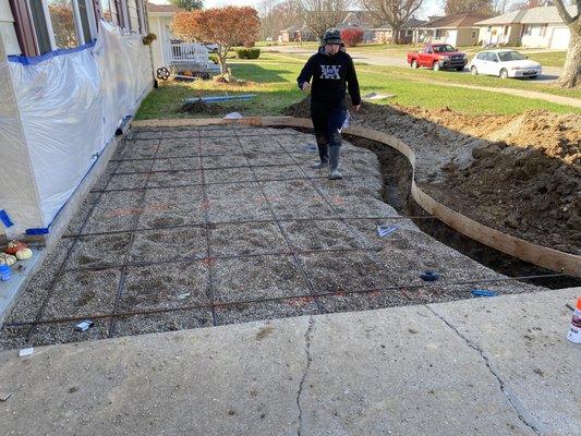 In the "building" process of a custom patio for a very excited client.