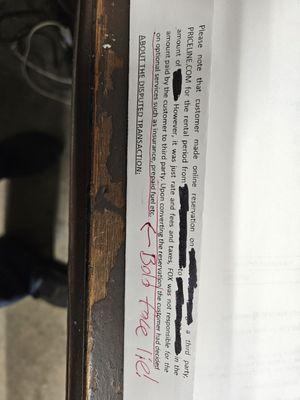 Bold face lie when confronted by credit card company.