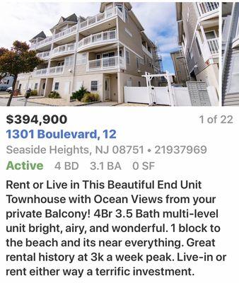 Oceanview townhouse!! 201-424/5486