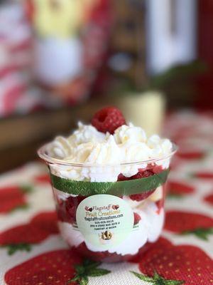 Farmers market raspberry cheesecake cup