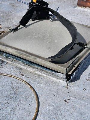 Previous repairs. Probably done poorly but unknown to me opened up. Allowing water unimpeded into my home.