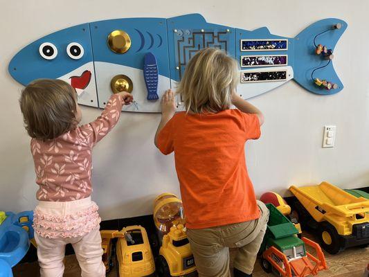 Both my 1 year old and 4 year old having fun together!