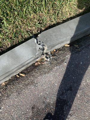 Crumbling curb