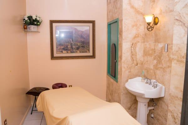 Each room comes with a private steam room