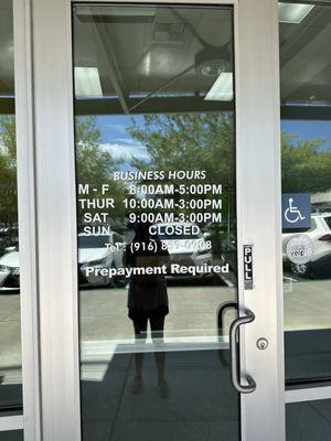 Current business hours