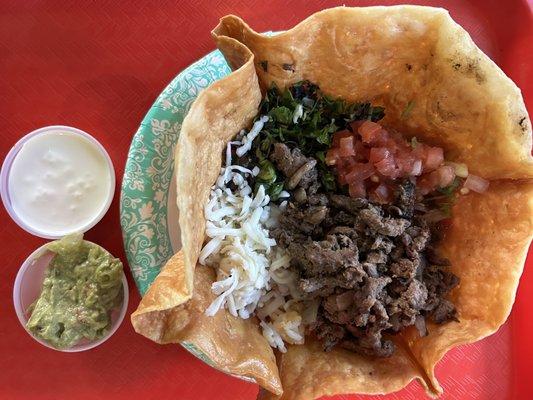 Steak taco bowl
