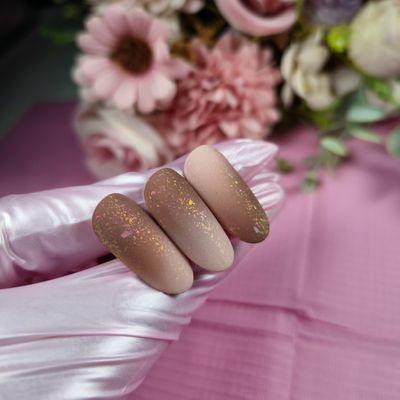 Air brush ombré with flakes in matte finish