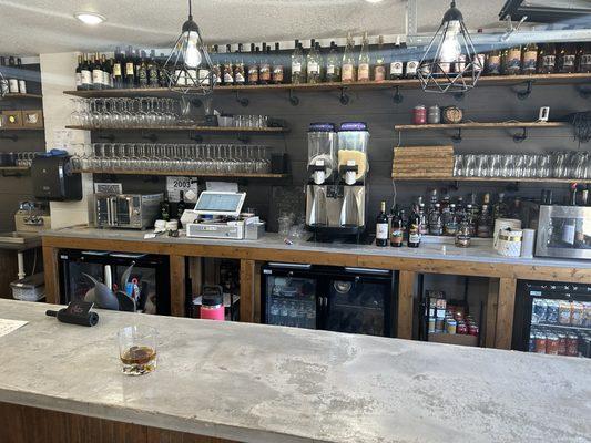 Great selection of local Michigan wines, beer and bourbon.