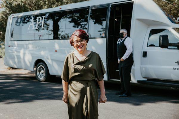 The mini coach picking us up!