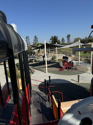 In summer time they have a water splash in here.