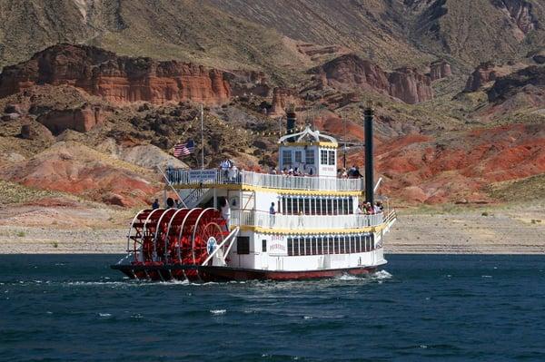 The Desert Princess cruises past the colorful Arizona Paint Pots.