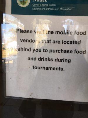 Concessions are closed