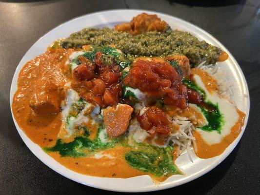 Delicious Indian buffet everyday! Chicken tikka masala, saag, raita and basmati is our favorite!