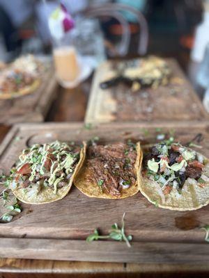 Rib eye, birria and pork belly tacos. I may have picked at the birria taco before taking the picture