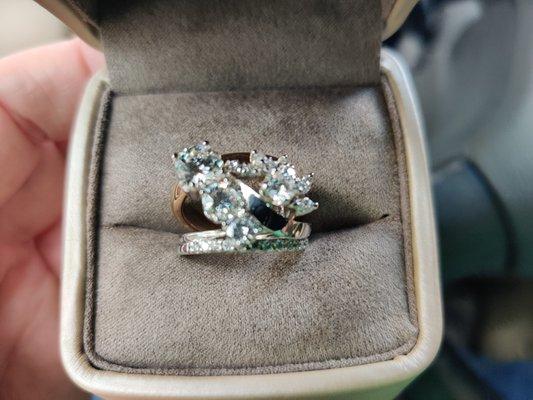 Stones from generations in one ring.