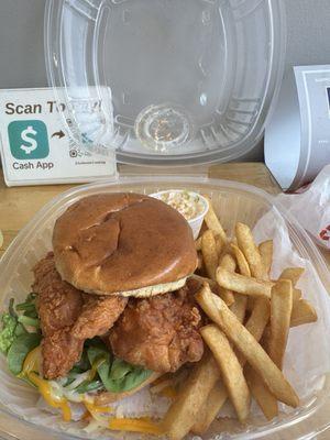 Fried Chicken Po'Boy Sandwich Lunch Special