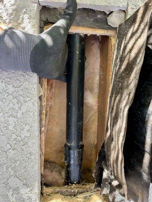 ABS pipe from 2nd floor master bathroom.