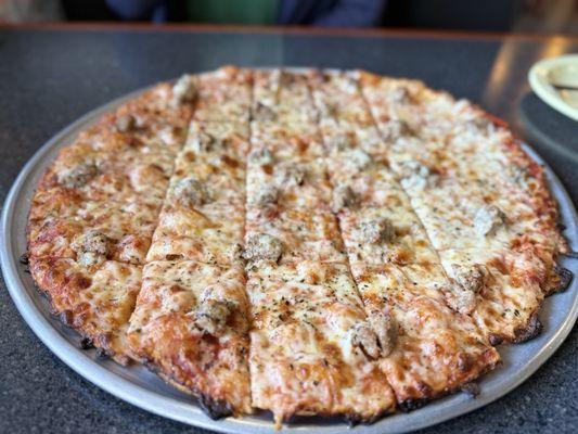 Sausage, Green Pepper, and Inion Pizza