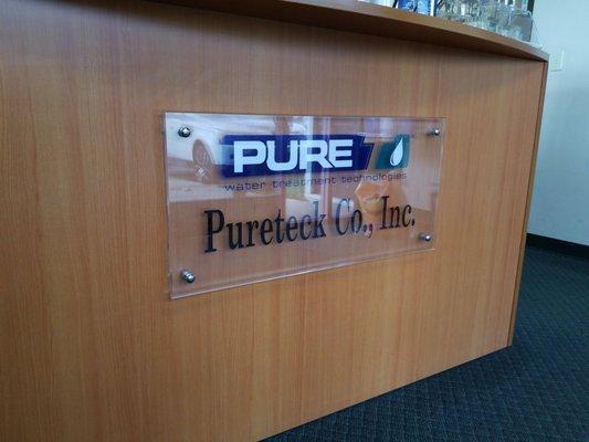 Reception area of pureteck co., inc.