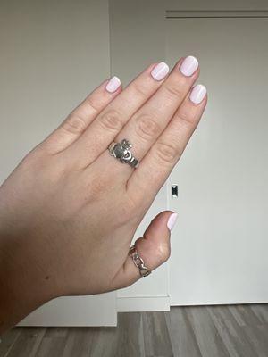 gel mani in the perfect light pink