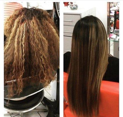 Blower and flat iron .