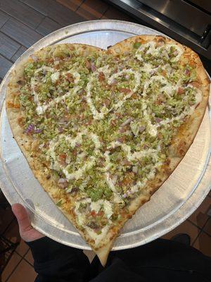 Taco heart pizza