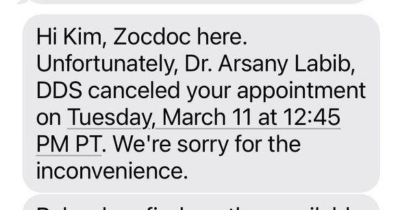 They canceled the appointment that they had bumped up to 11am and I had to walk out on due to breach of verbal contract.