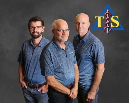 From left to right: Dr. Steven Ledford, DDS, Dr. Mark Wohlford, DDS, PhD and Dr. Steven Rodgers, DDS.