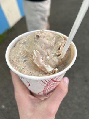 Chocolate vanilla swirl arctic with m&ms