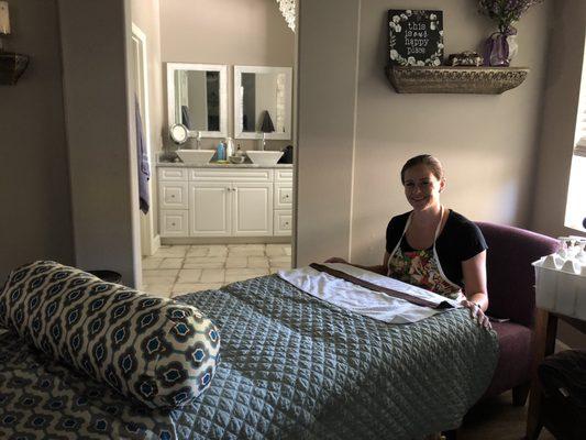 Mobile spa set up in my master bedroom!