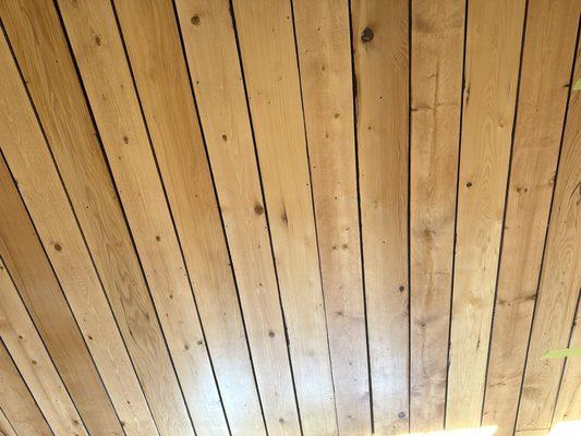 Weird black stain showing the inconsistency of size of boards