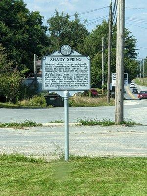 Shady Spring Historical Marker