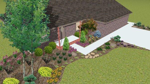 Landscape designed using our in house 3D imaging software. Take a virtual tour of your landscape design without using your imagination.