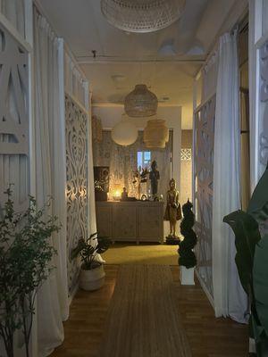 Hallway to massage rooms