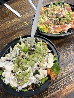 The Veggie (plus Guac) and El Americano (plus Guac)