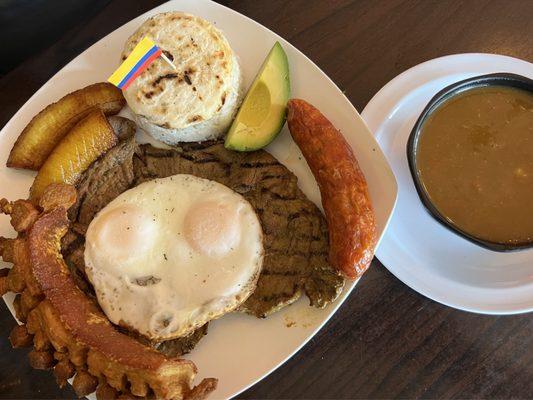 Bandeja paisa for $23.... well worth it! Had some leftovers for calentado.