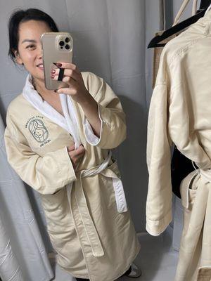 Cozy robes and private dressing room