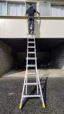 We also to sketchy ladder work, lol!