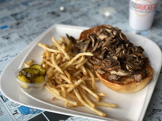 6 oz. Ribeye Steak Sandwich with mushrooms