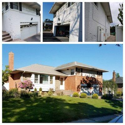 Stripped multiple layers of paint from a house in Westbury