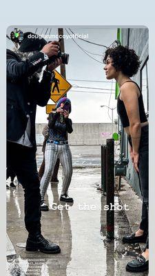 In house education with global educator Douglas McCoy curly French Bob haircut