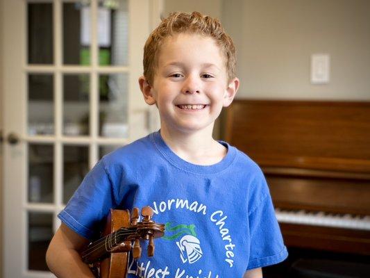 Jackson just started playing the violin and has been having so much fun!