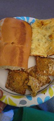 Italian Sub, Toasted ravioli, garlic cheese bread!