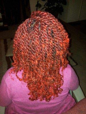Medium jumbo red kinki twists
