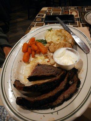 Marinated flank steak half eaten. Sorry I didn't get the picture before I dove in