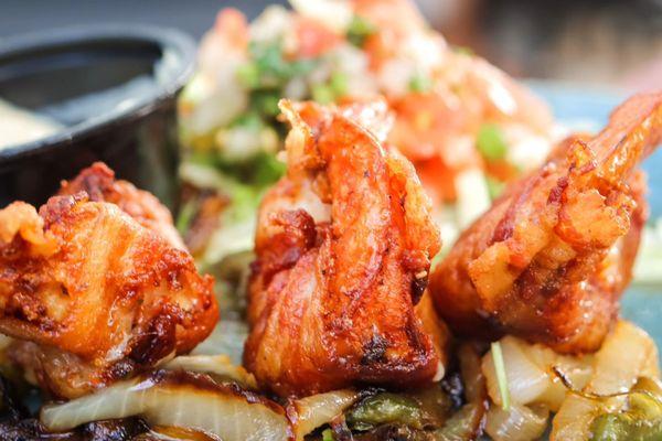 Fried shrimp wrapped in bacon
