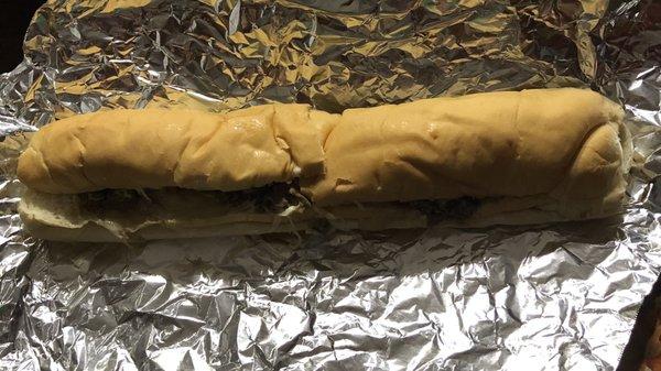 Large Cheesesteak! When they say 'Large', they mean Large, like 18"+ long!