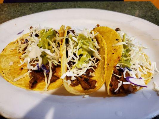 Taco Tuesday, 3 tacos for $11 Al Pastor