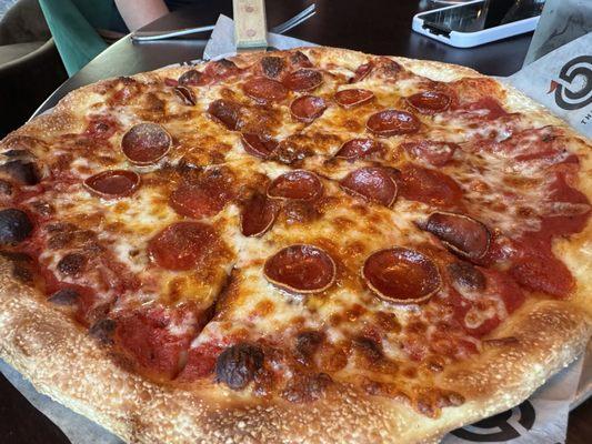 Hot honey pepperoni pizza